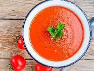 Крем супа от домати и печени червени чушки